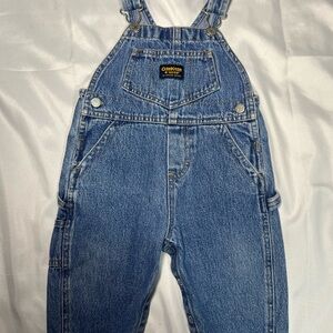 Vintage OshKosh Vestback Overalls 12M Light Blue Denim Baby 100% Cotton